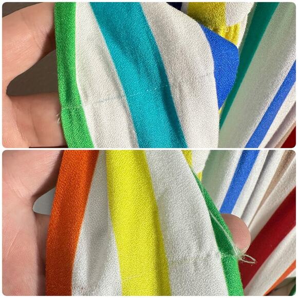 Alice & Olivia Dress Janan Rainbow Striped Maxi Belted Sleeveless Maximalist 8 - Picture 8 of 14